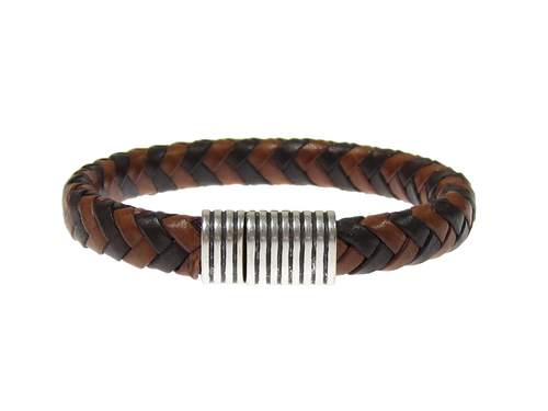 Herr läderarmband Dylan Brun/Cognac