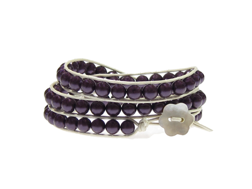 Armband Summer South Sea Shell Plommon