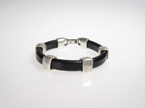 Herr läderarmband Aaron Svart