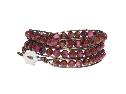 Armband Kendra Sponge Kvarts Ceriseröd