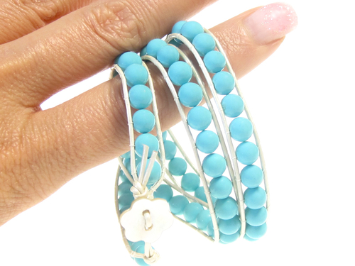Armband Summer South Sea Shell Opak Turkos