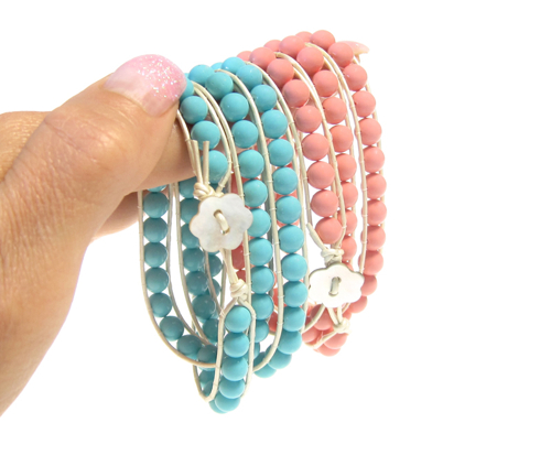 Armband Summer South Sea Shell Opak Turkos