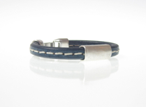 Herr läderarmband Russel Blå