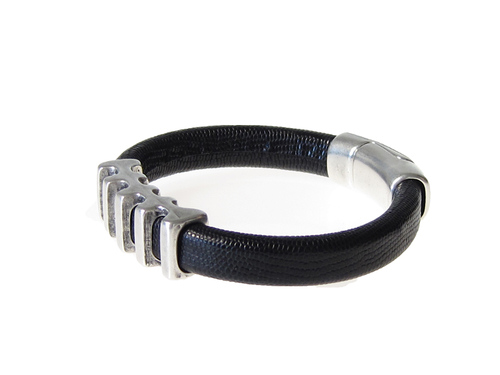 Herr läderarmband Liam Svart